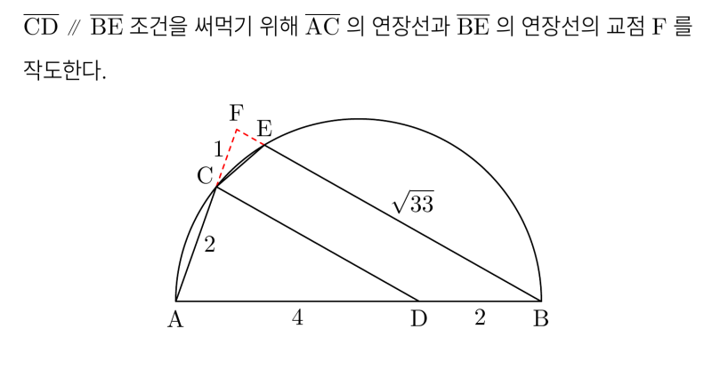 알티수학 쌤 보조선 #2 - 2025시행 고2 6월 모의고사 수학 기출 21번, 초간단 풀이, 중학교 기하를 잘해야 하는 이유 (feat.닮음, 코사인 법칙) — 그림 4